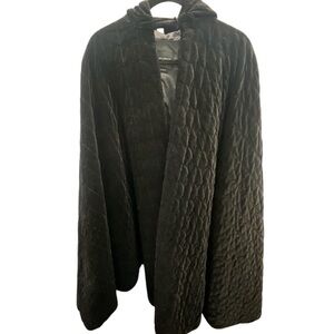 Giorgio Armani Velvet Black Hooded Cape